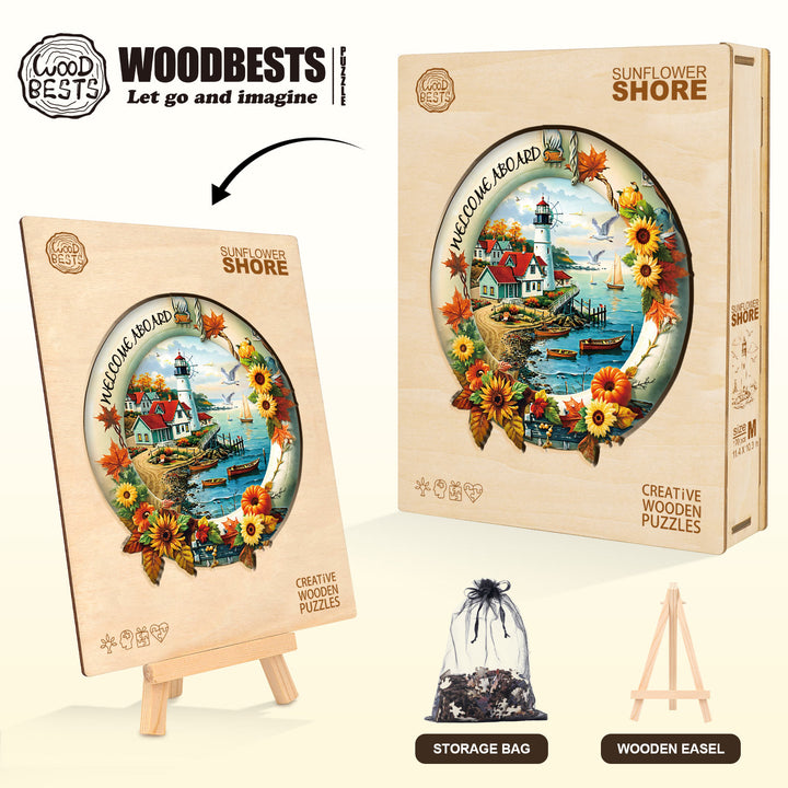 Sunflower Shore Wooden Jigsaw Puzzle
