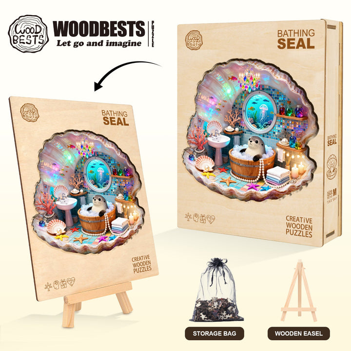 Bathing Seal Wooden Jigsaw Puzzle