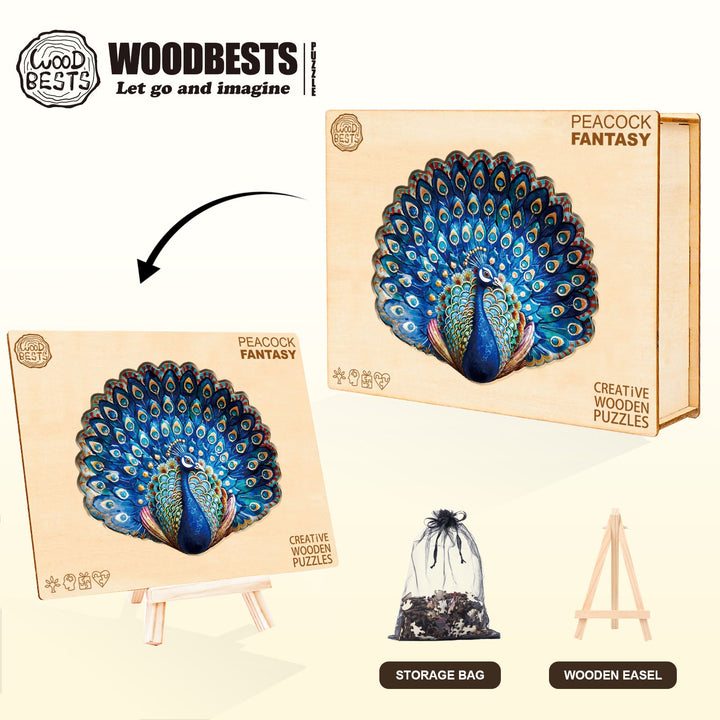Peacock Fantasy Wooden Jigsaw Puzzle