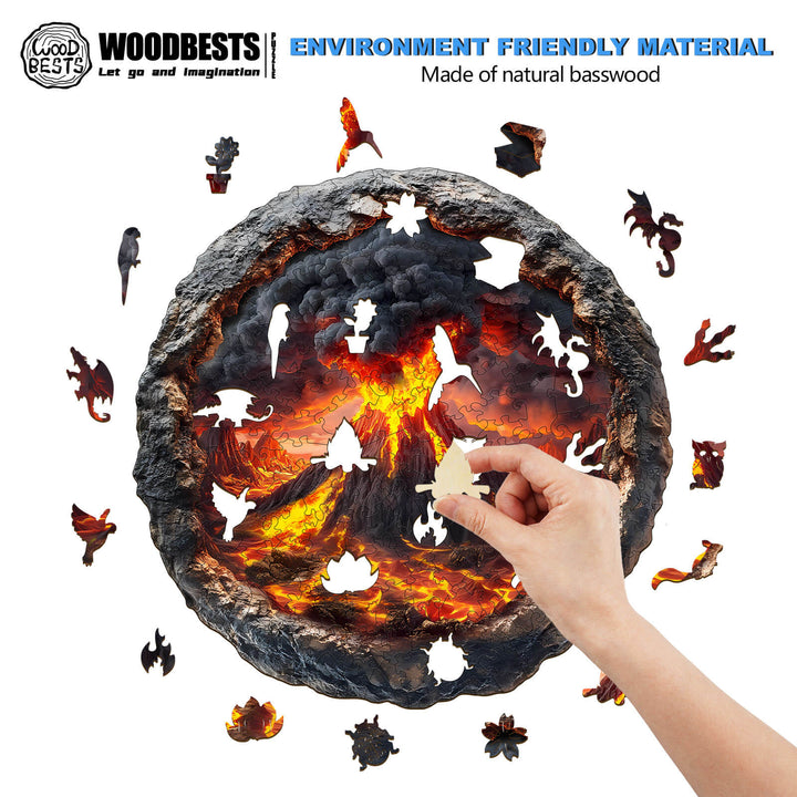 3D Volcanic Eruption Wooden Jigsaw Puzzle - Woodbests