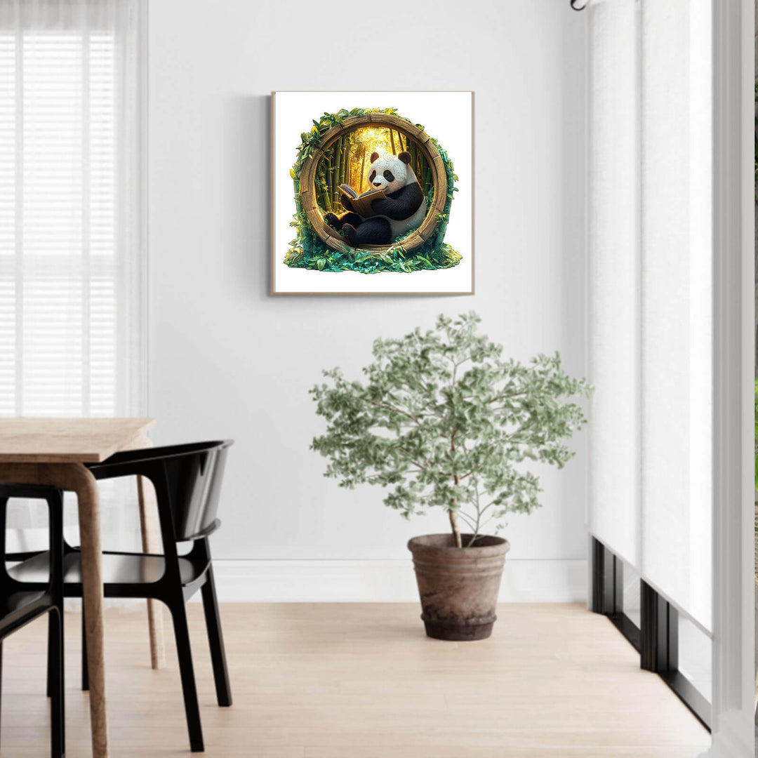 3D Bamboo Grove Scholar Panda Wooden Jigsaw Puzzle - Woodbests