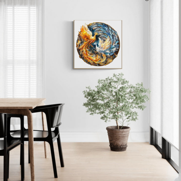 Yin Yang Phoenix-2 Wooden Jigsaw Puzzle-Woodbests