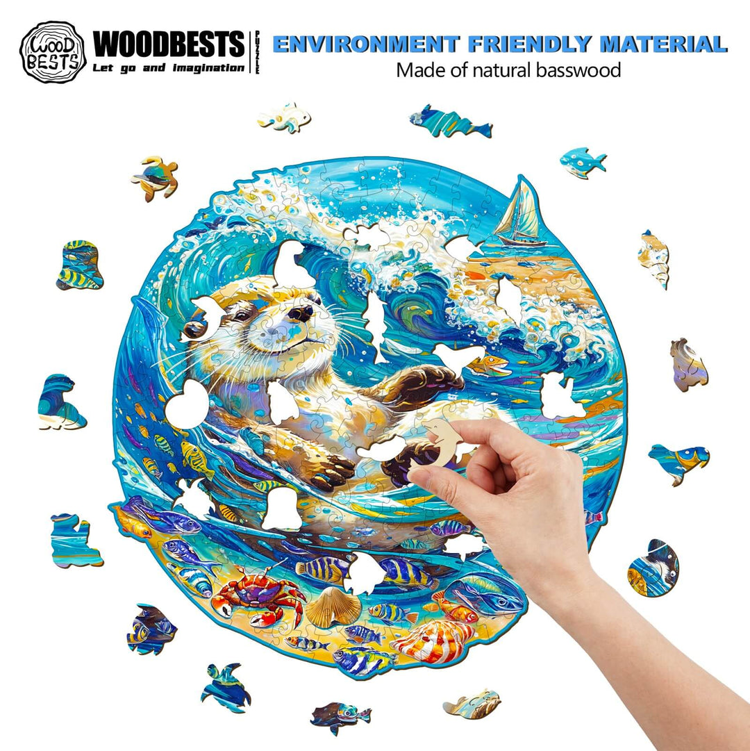 Leisurely Otter Wooden Jigsaw Puzzle - By Woodbests