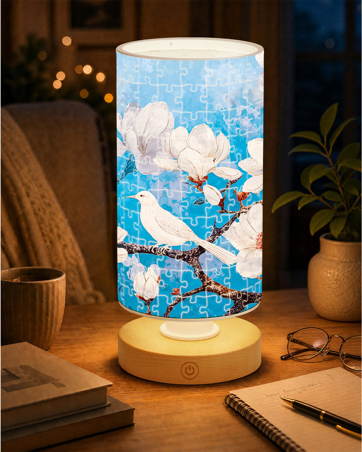 DIY Dimmable Acrylic Cylindrical Puzzle Lamp - Whispers of Magnolia Spring