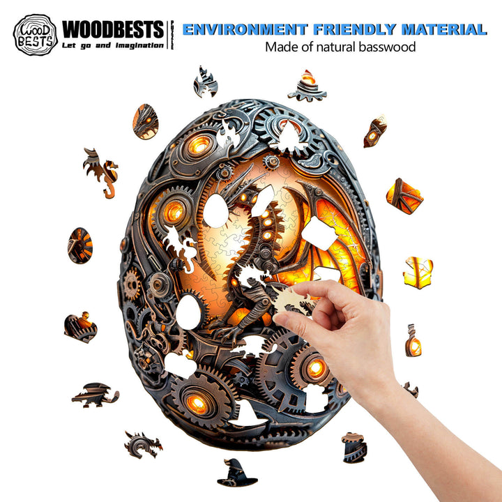 Mechanical Dragon Egg Wooden Jigsaw Puzzle