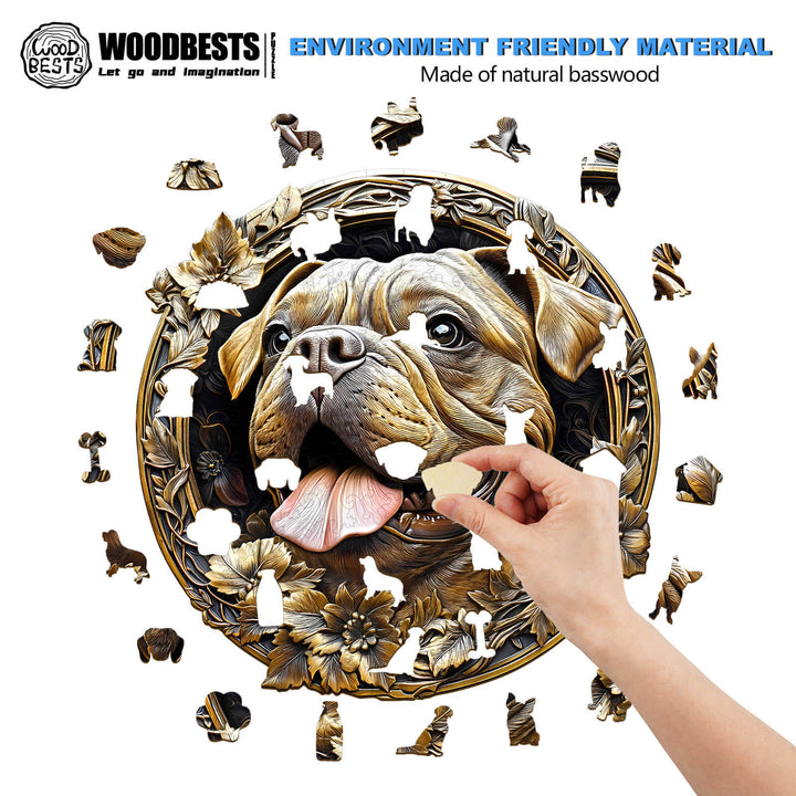 3D Metal French Bulldog Wooden Jigsaw Puzzle - Woodbests