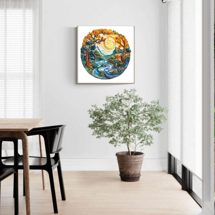 3D Colored Paper Sculpture Landscape Wooden Jigsaw Puzzle - By Woodbests