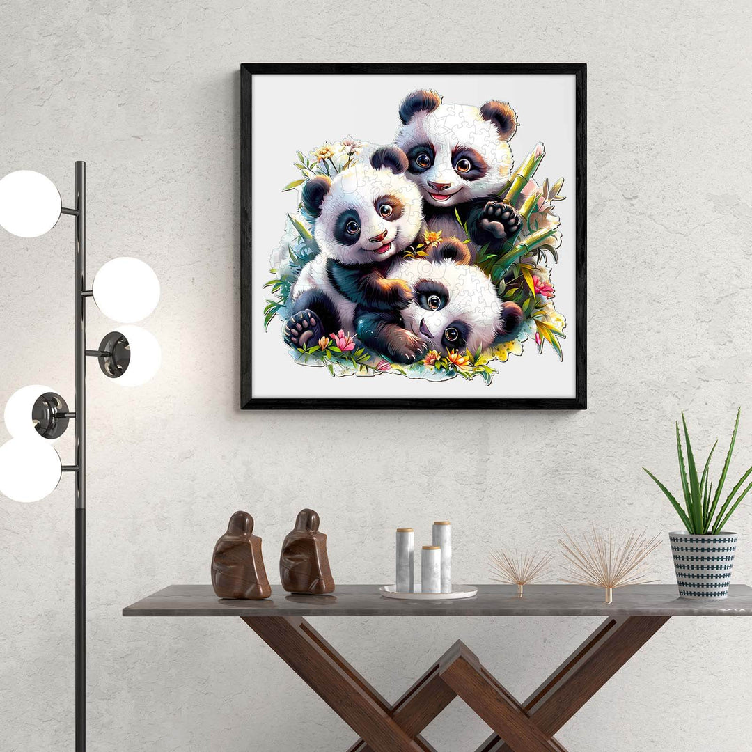 Panda Family Wooden Jigsaw Puzzle - By Woodbests