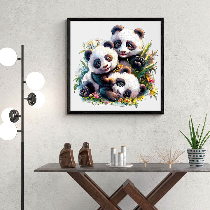 Panda Family Wooden Jigsaw Puzzle - By Woodbests