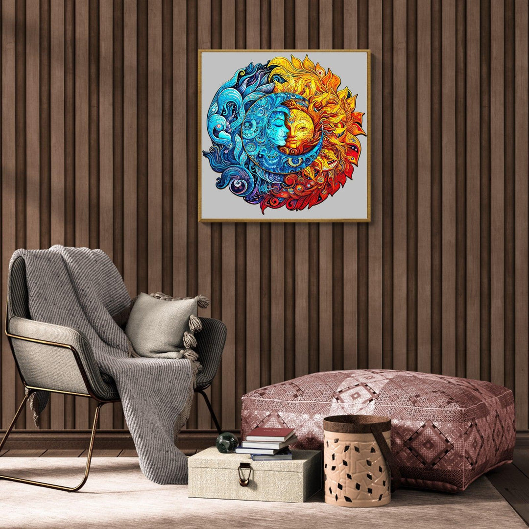 Sun And Moon Wooden Jigsaw Puzzle-Woodbests