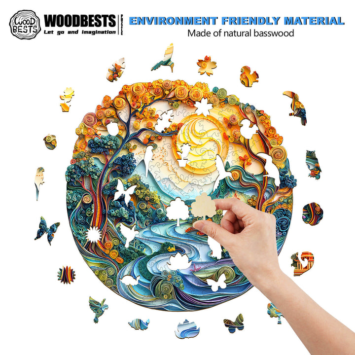3D Colored Paper Sculpture Landscape Wooden Jigsaw Puzzle - By Woodbests