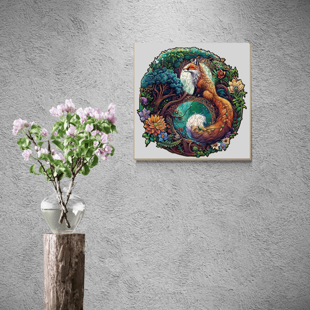 Yin Yang Fox-3 Wooden Jigsaw Puzzle-Woodbests