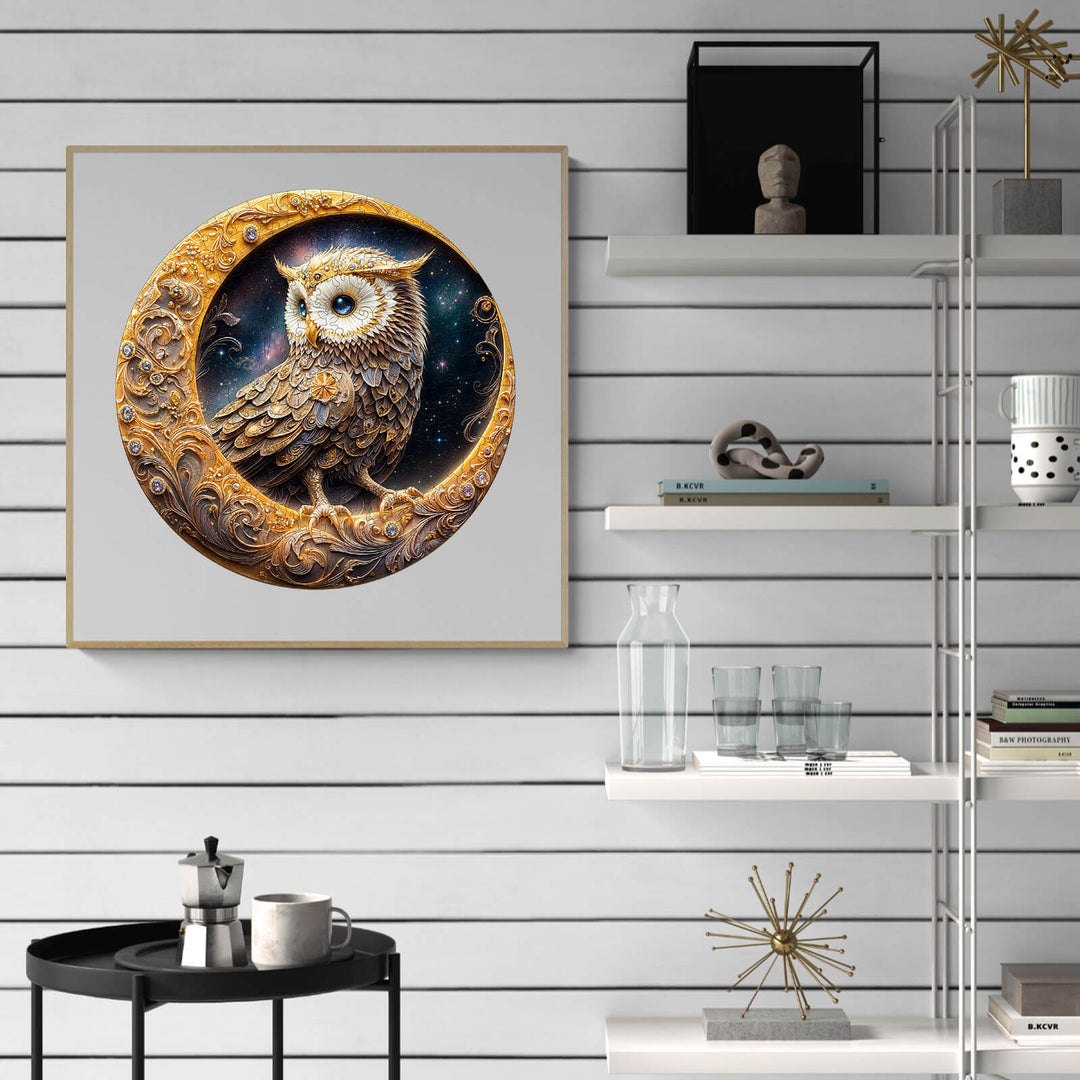Crescent Owl Wooden Jigsaw Puzzle