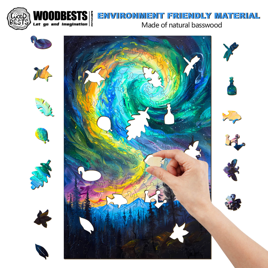 Night Aurora-1 Wooden Jigsaw Puzzle - Woodbests