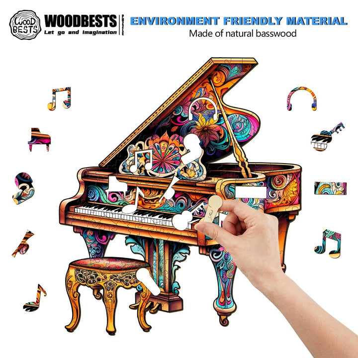 Touching Piano Wooden Jigsaw Puzzle-Woodbests