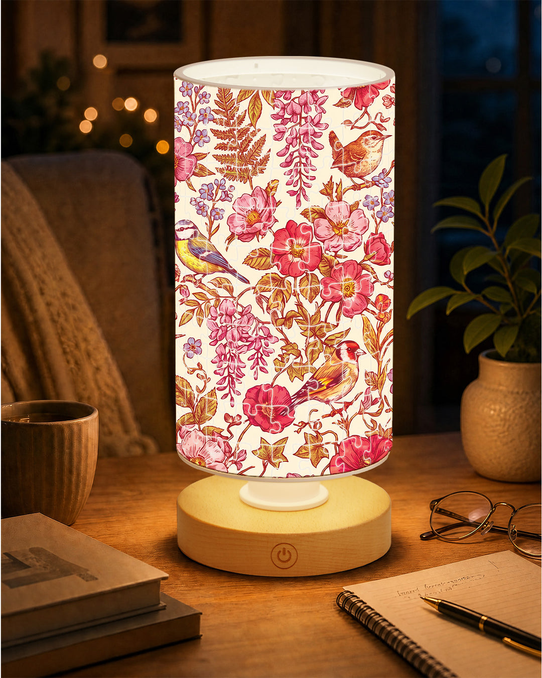DIY Dimmable Acrylic Cylindrical Puzzle Lamp - Secret Garden Whispers