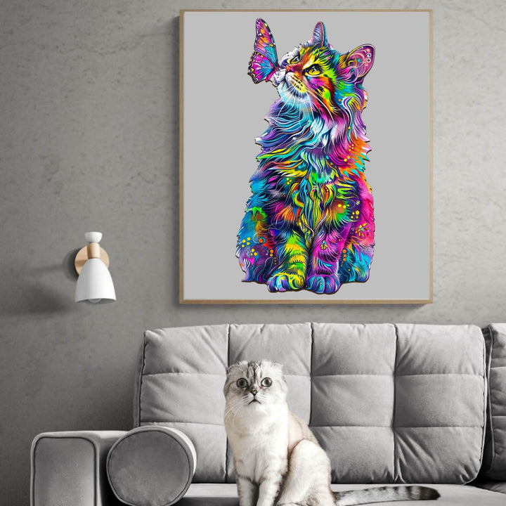 Colorful Cat Wooden Jigsaw Puzzle