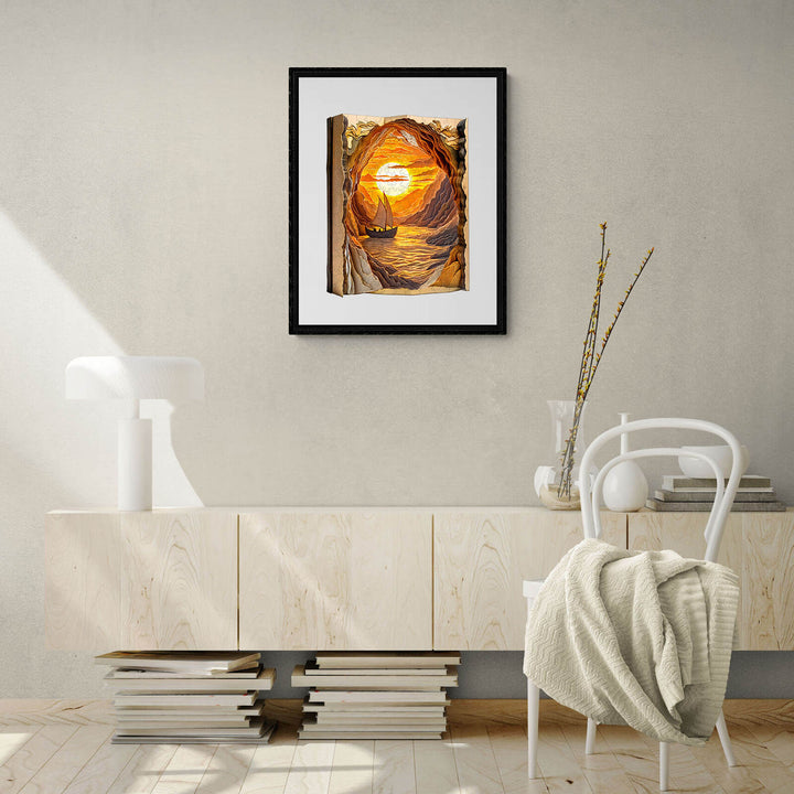 3D  Sunset sailing Wooden Jigsaw Puzzle