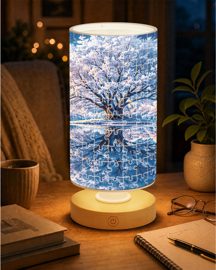 DIY Dimmable Acrylic Cylindrical Puzzle Lamp - Winter Wonderland