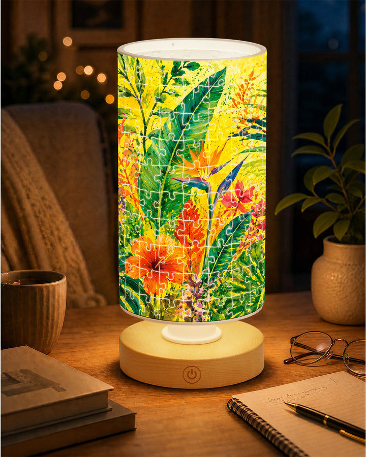 DIY Dimmable Acrylic Cylindrical Puzzle Lamp - Tropical Reverie
