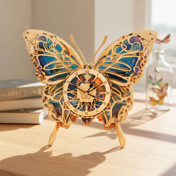 Butterfly – DIY Wooden Clock, 3D Puzzle Craft Kit
