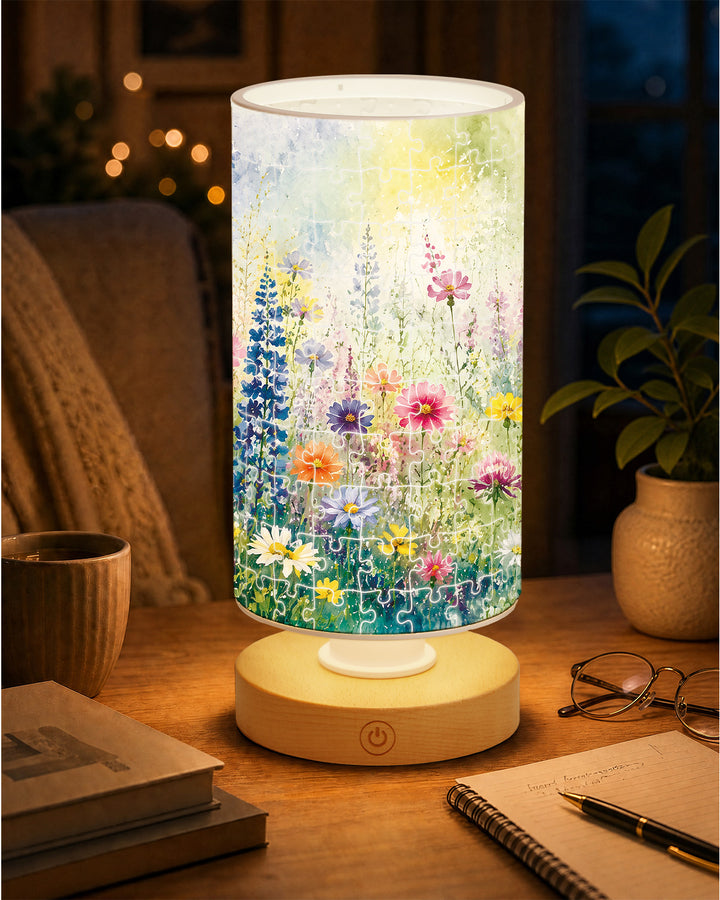 DIY Dimmable Acrylic Cylindrical Puzzle Lamp - Colorful Garden