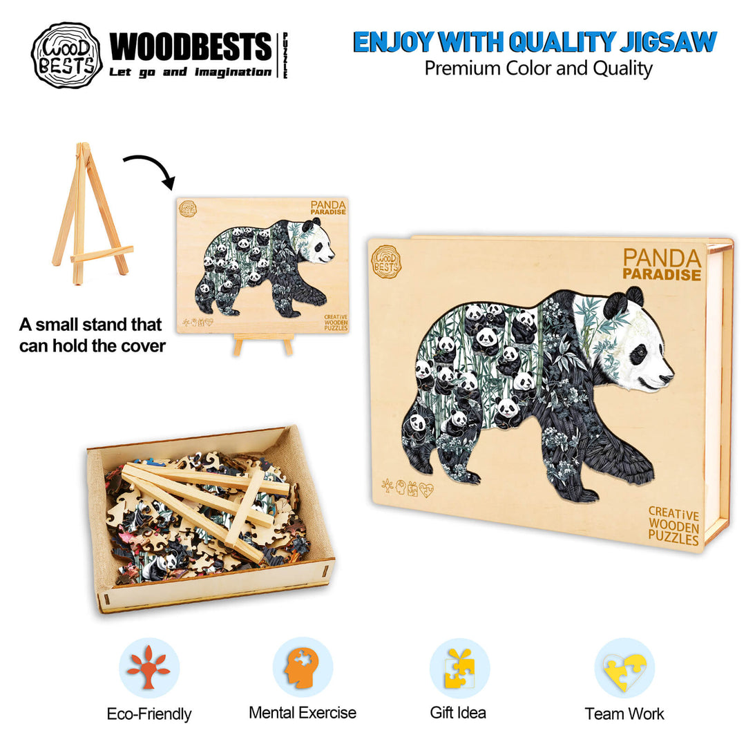 Panda Paradise Wooden Jigsaw Puzzle