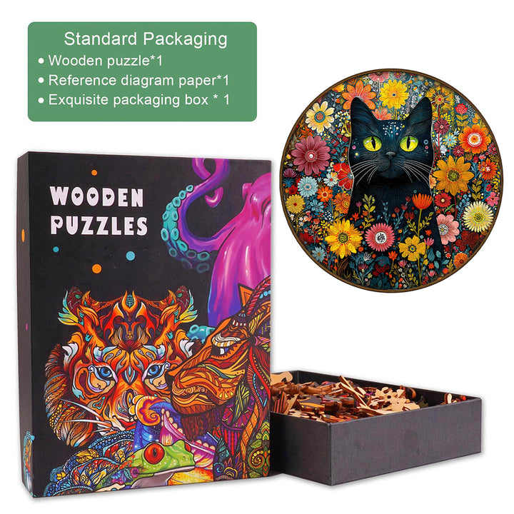 Fantasy Garden Guardian-Cat Wooden Jigsaw Puzzle