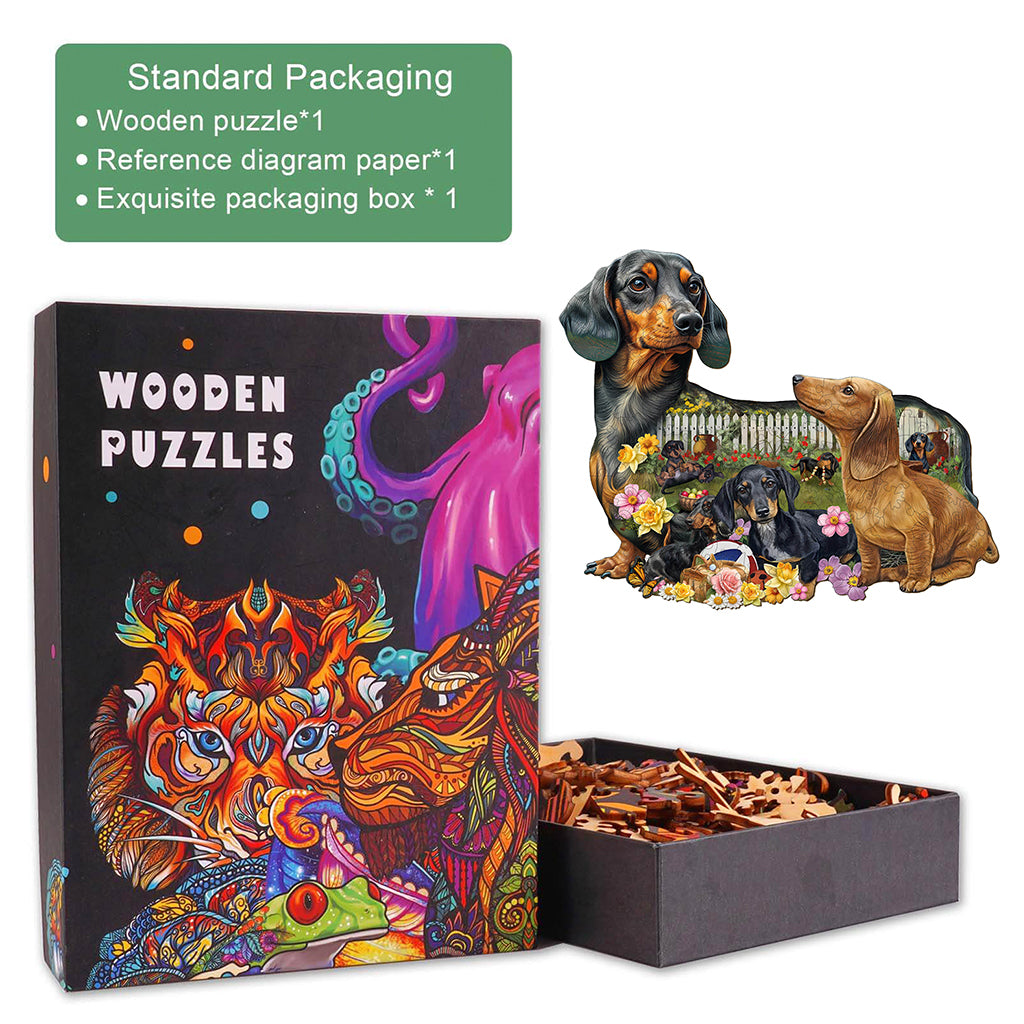 Puppy Garden Wooden Jigsaw Puzzle