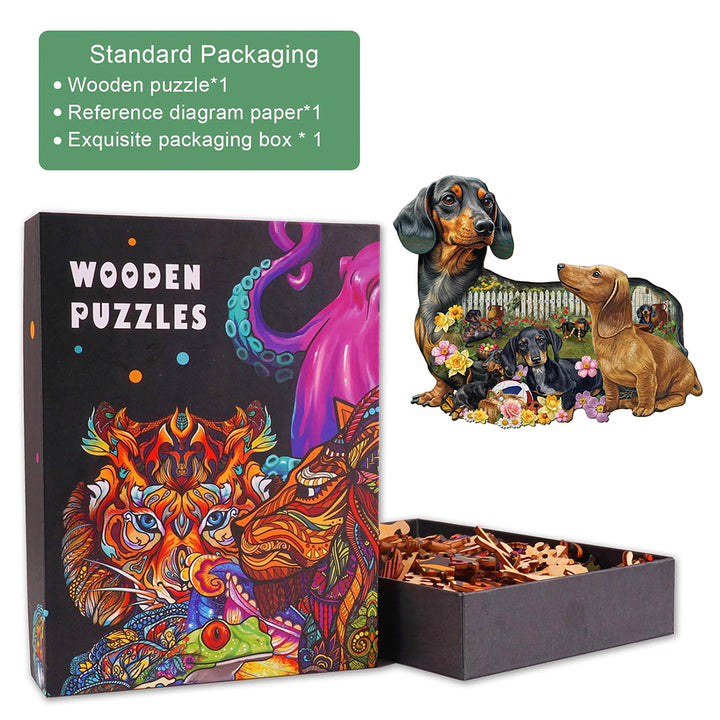 Puppy Garden Wooden Jigsaw Puzzle