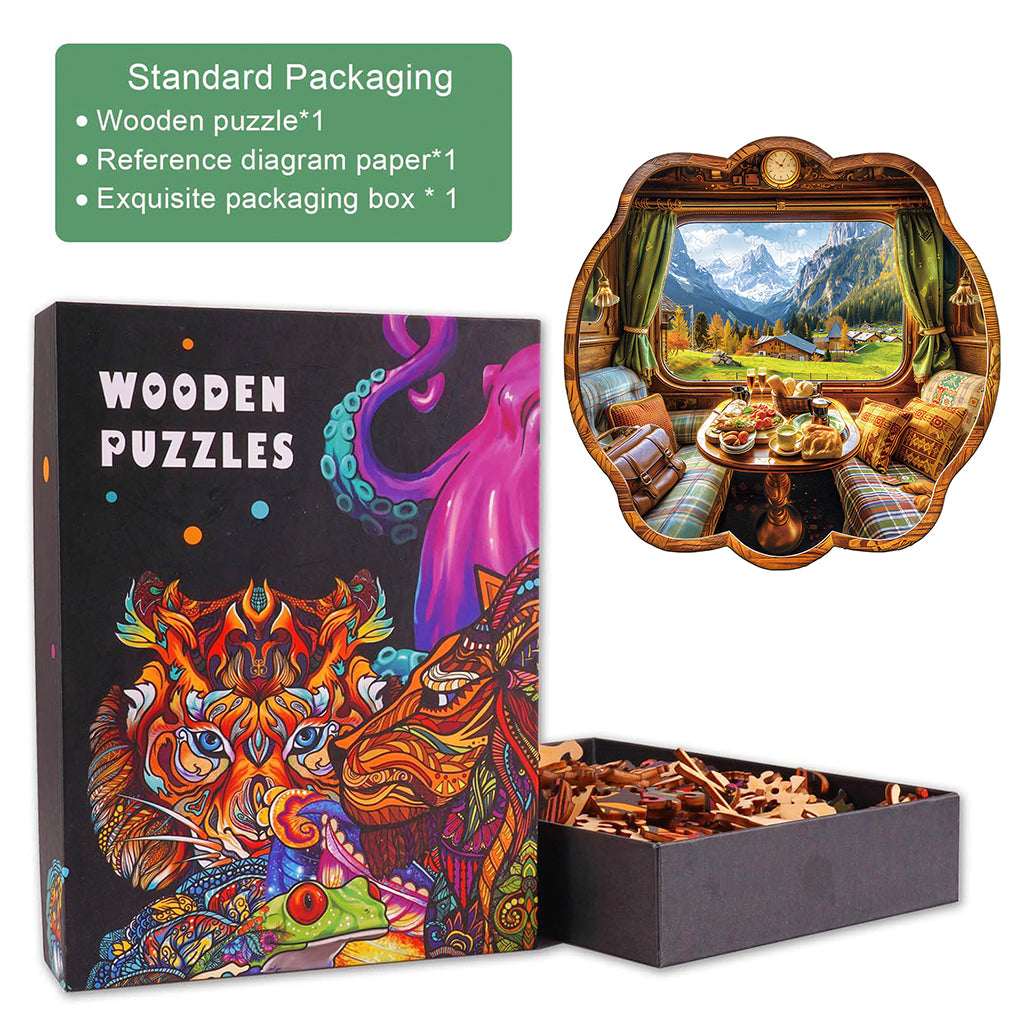 Car window scenery Wooden Jigsaw Puzzle