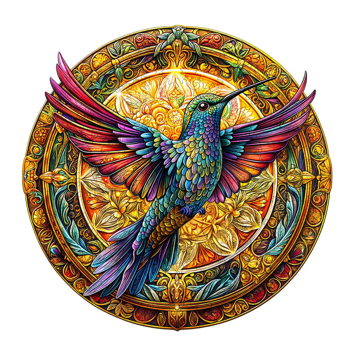 Vintage hummingbird-2  Wooden Jigsaw Puzzle