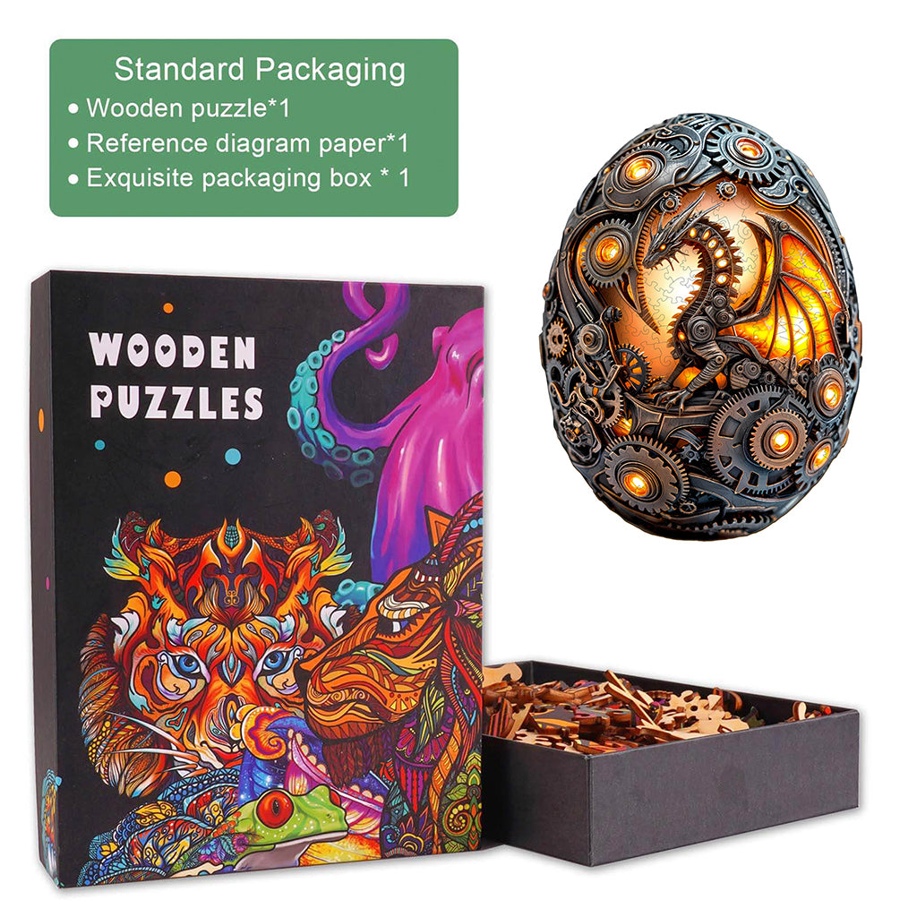 Mechanical Dragon Egg Wooden Jigsaw Puzzle