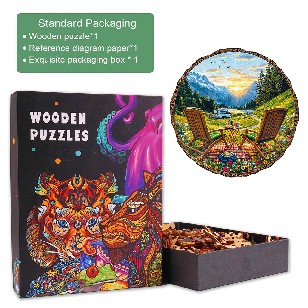 Travel in the mountains Wooden Jigsaw Puzzle