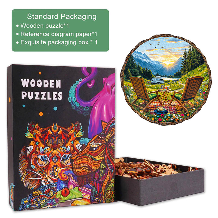 Travel in the mountains Wooden Jigsaw Puzzle