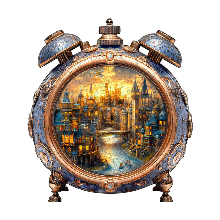 Alarm Clock World Wooden Jigsaw Puzzle