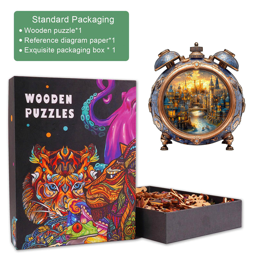 Alarm Clock World Wooden Jigsaw Puzzle