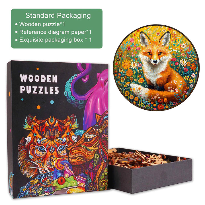 Fantasy Garden Guardian-Fox Wooden Jigsaw Puzzle