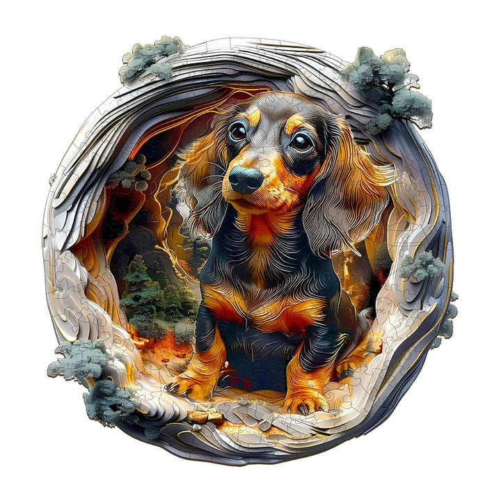 3D Dachshund-1 Wooden Jigsaw Puzzle - Woodbests