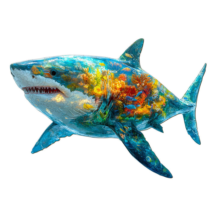 Flower shark Wooden Jigsaw Puzzle