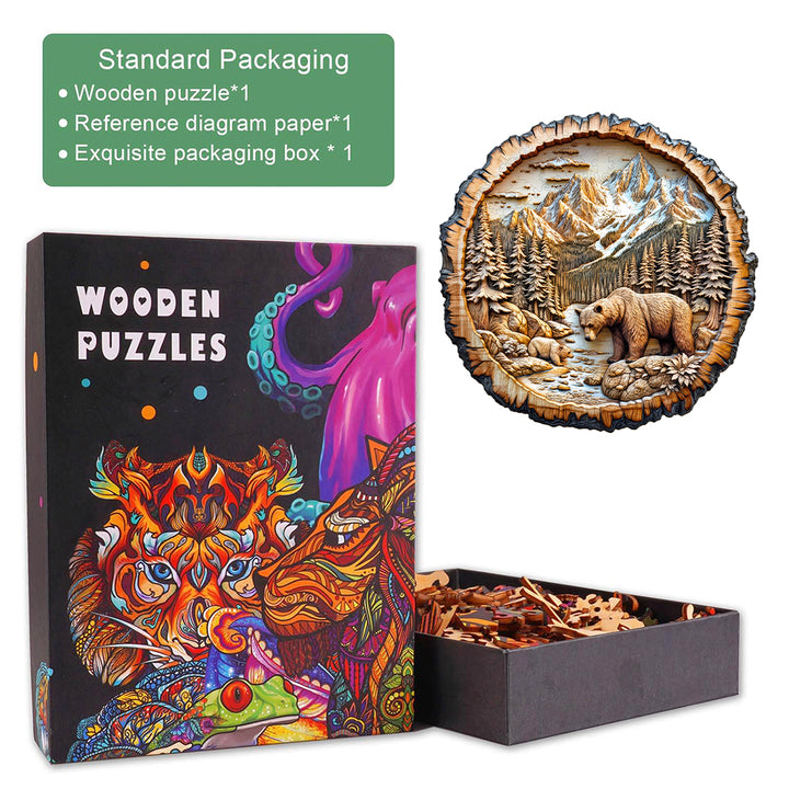 Annual ring Bear Wooden Jigsaw Puzzle
