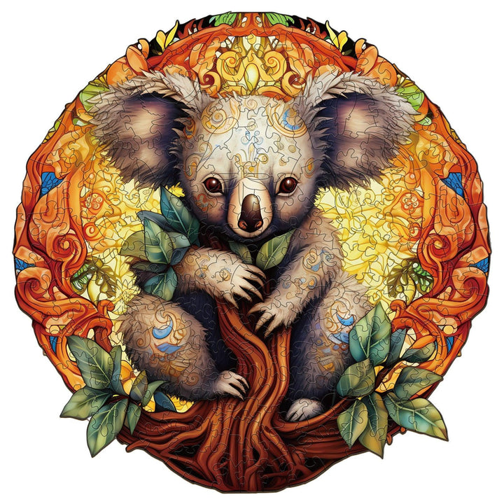 Mandala Koala Wooden Jigsaw Puzzle-Woodbests