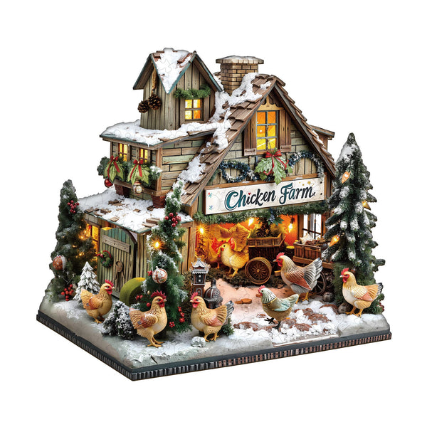 chicken farm Wooden Jigsaw Puzzle