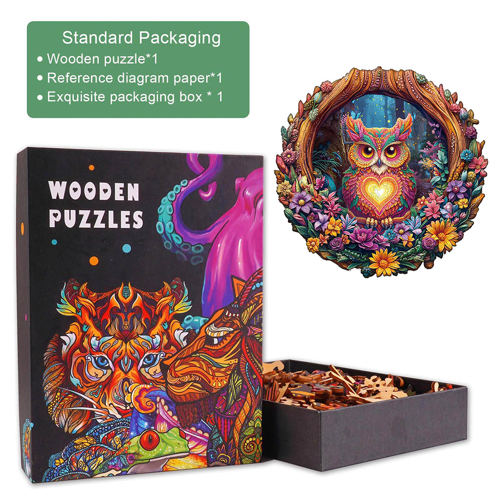 Loving Owl Wooden Jigsaw Puzzle