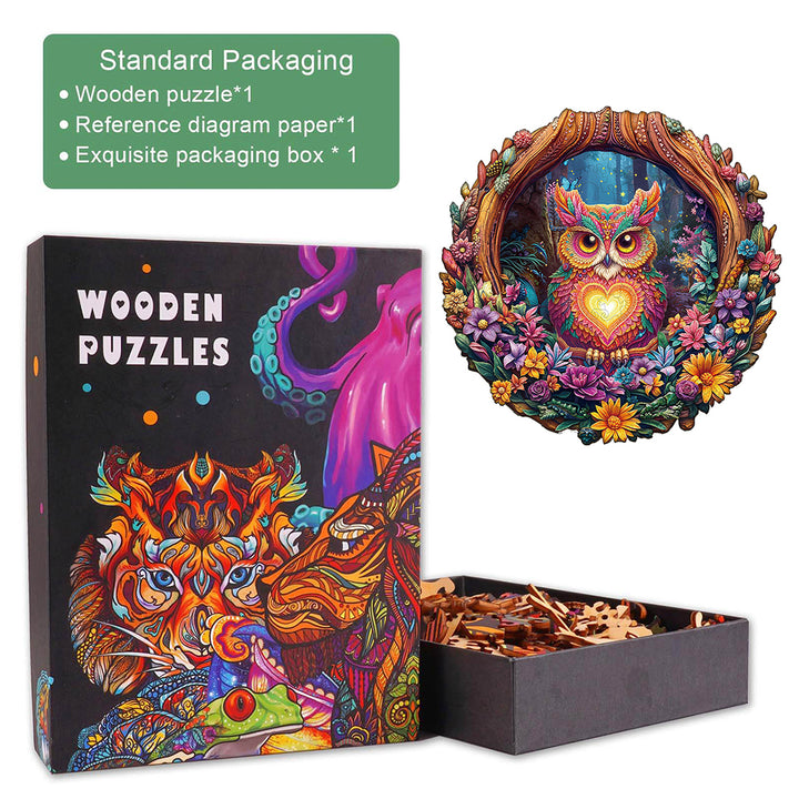 Loving Owl Wooden Jigsaw Puzzle