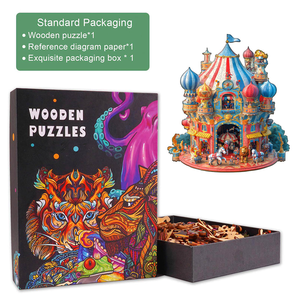 Colorful Circus Wooden Jigsaw Puzzle