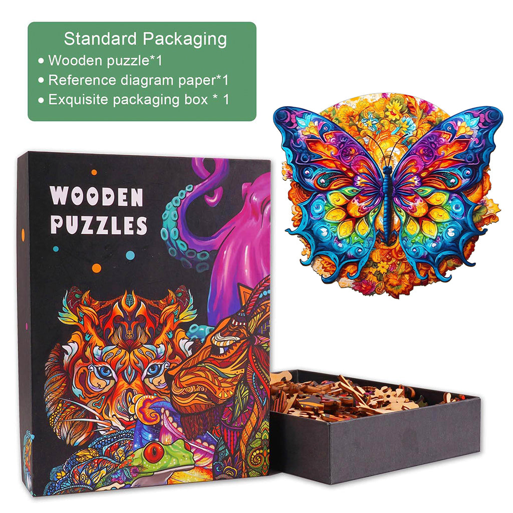 Mandala Butterfly 3 Wooden Jigsaw Puzzle