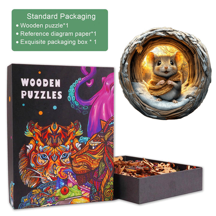 3D Cave Mouse Wooden Jigsaw Puzzle