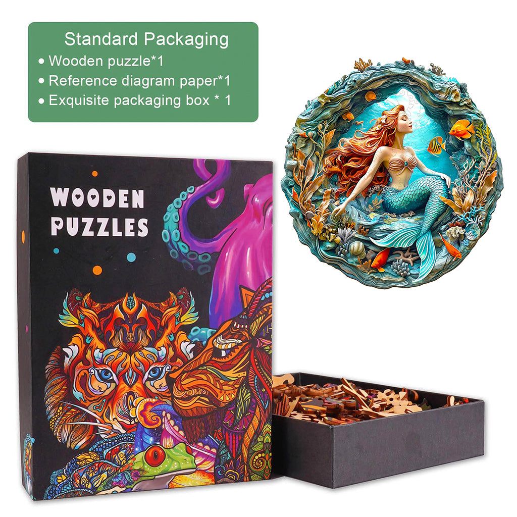 3D Mermaid's Secret Cave Wooden Jigsaw Puzzle