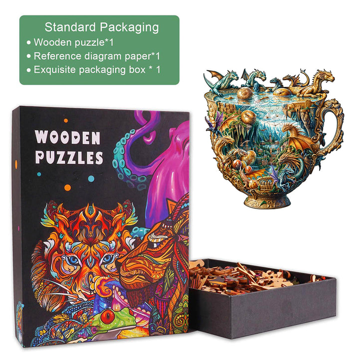 Dragon cup Wooden Jigsaw Puzzle